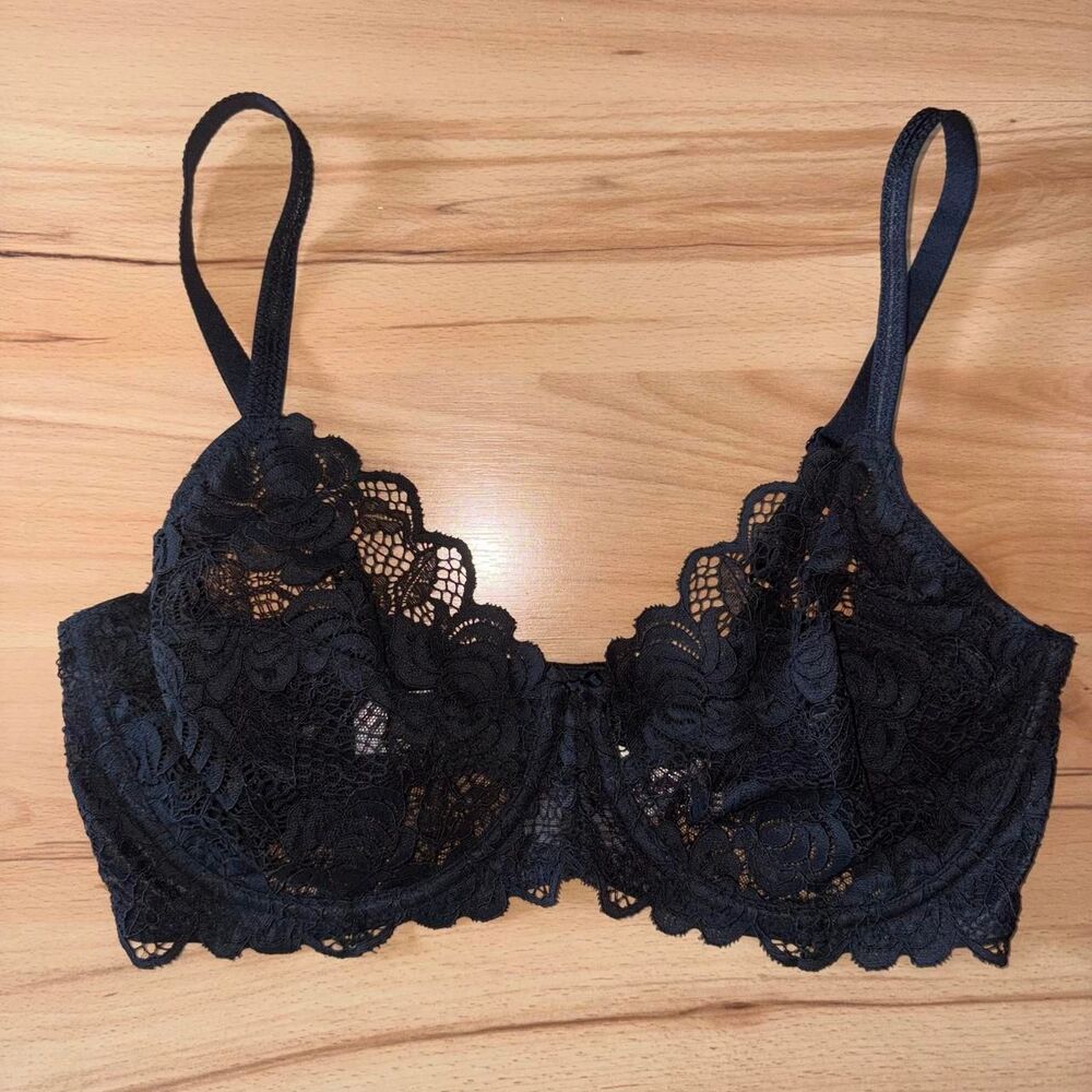 Adore Me NWT Black Lace Underwire Bra size 36DD